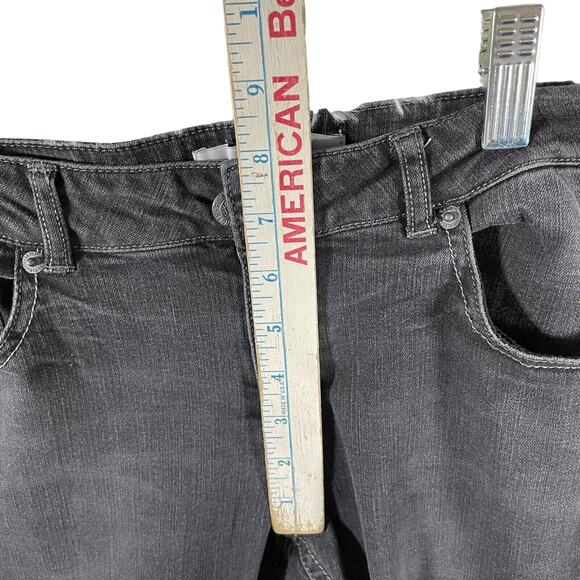 Kenneth Cole Reaction Womens 6 Distressed Low Rise Black Skinny Jeans Stretch - Picture 7 of 9